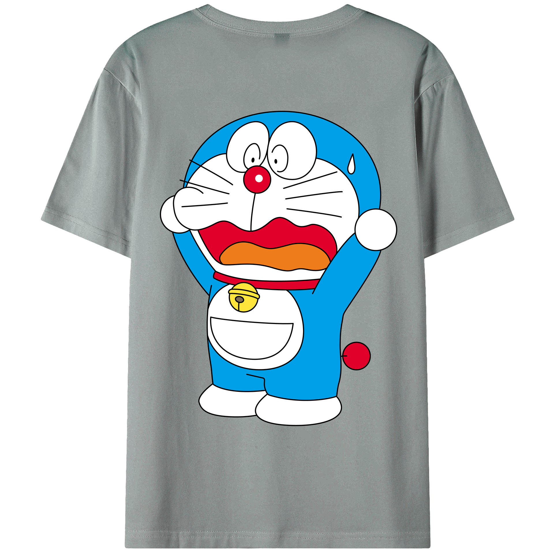 （画像用） ドラえもん Doraemon 綿100％ メンズ半袖Tシャツ（バックプリント） 通気性
